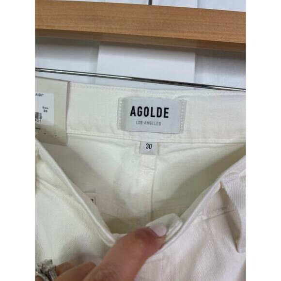 NWT Agolde Toni Mid Rise Straight Leg Denim Jeans in Radiate White Wash Size: 30 - Picture 4 of 8
